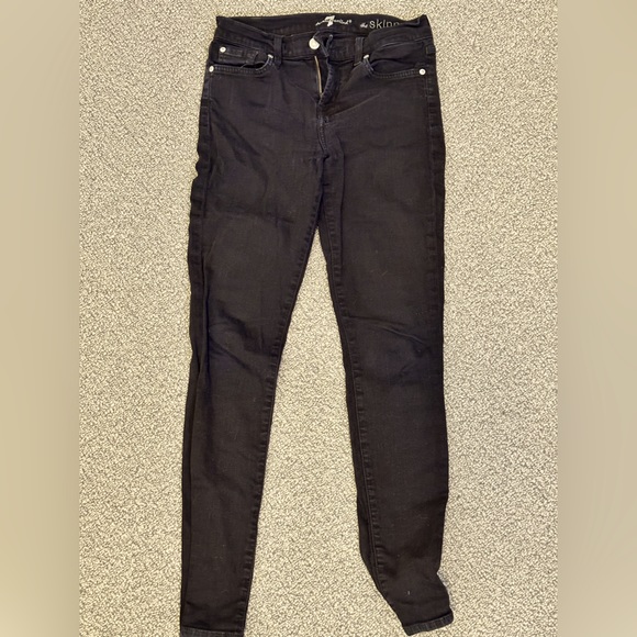 7 For All Mankind ‘the Skinny’ black jeans - worn, good condition; size 26 - Picture 3 of 4